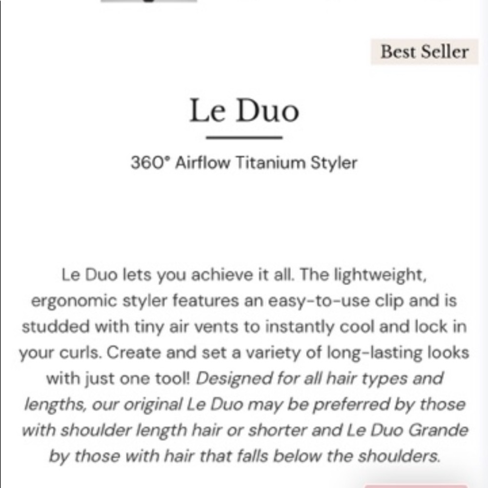 L’ange Le Duo Styler
